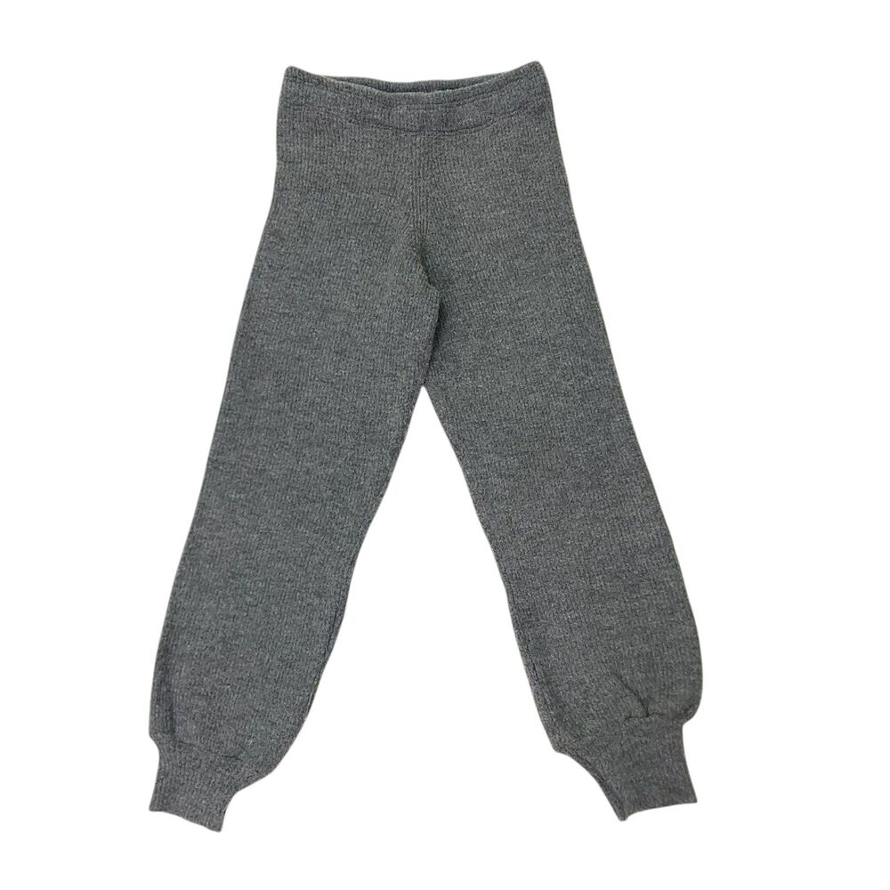 4TH Reckless Joggers Womens 6 Gray Ribbed Knitted Pull On Comfy Cozy Warm